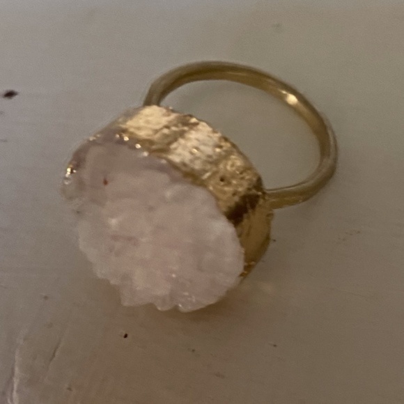 Anthropologie Raw White Quartz Ring - Picture 6 of 7